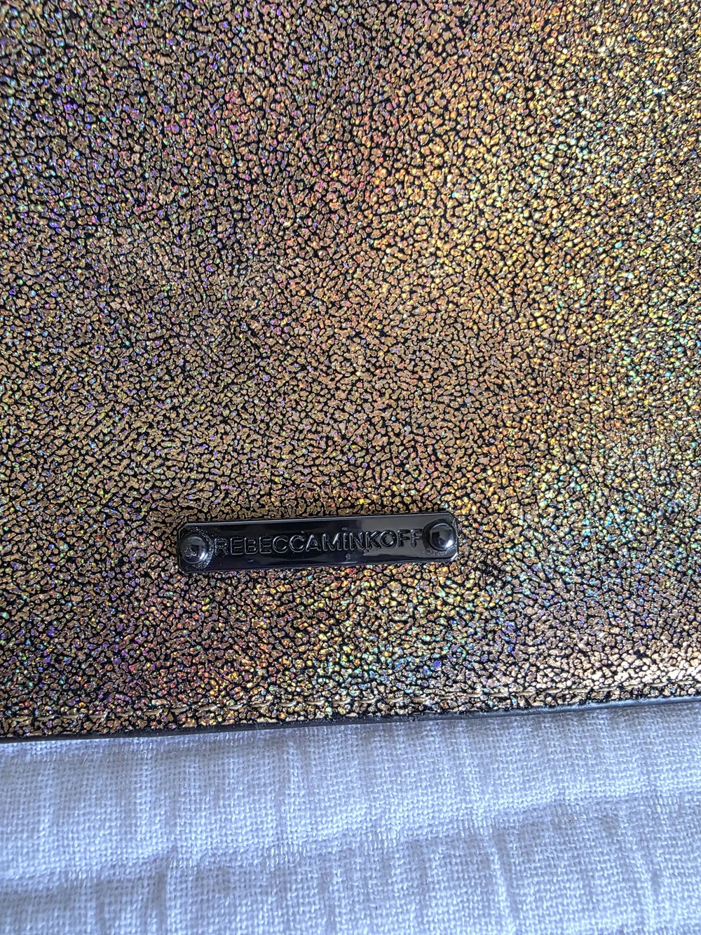 Rebecca Minkoff Iridescent Gold Studded Wristlet